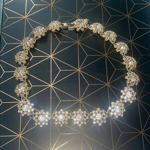 Elegant Gold and Silver Floral Necklace